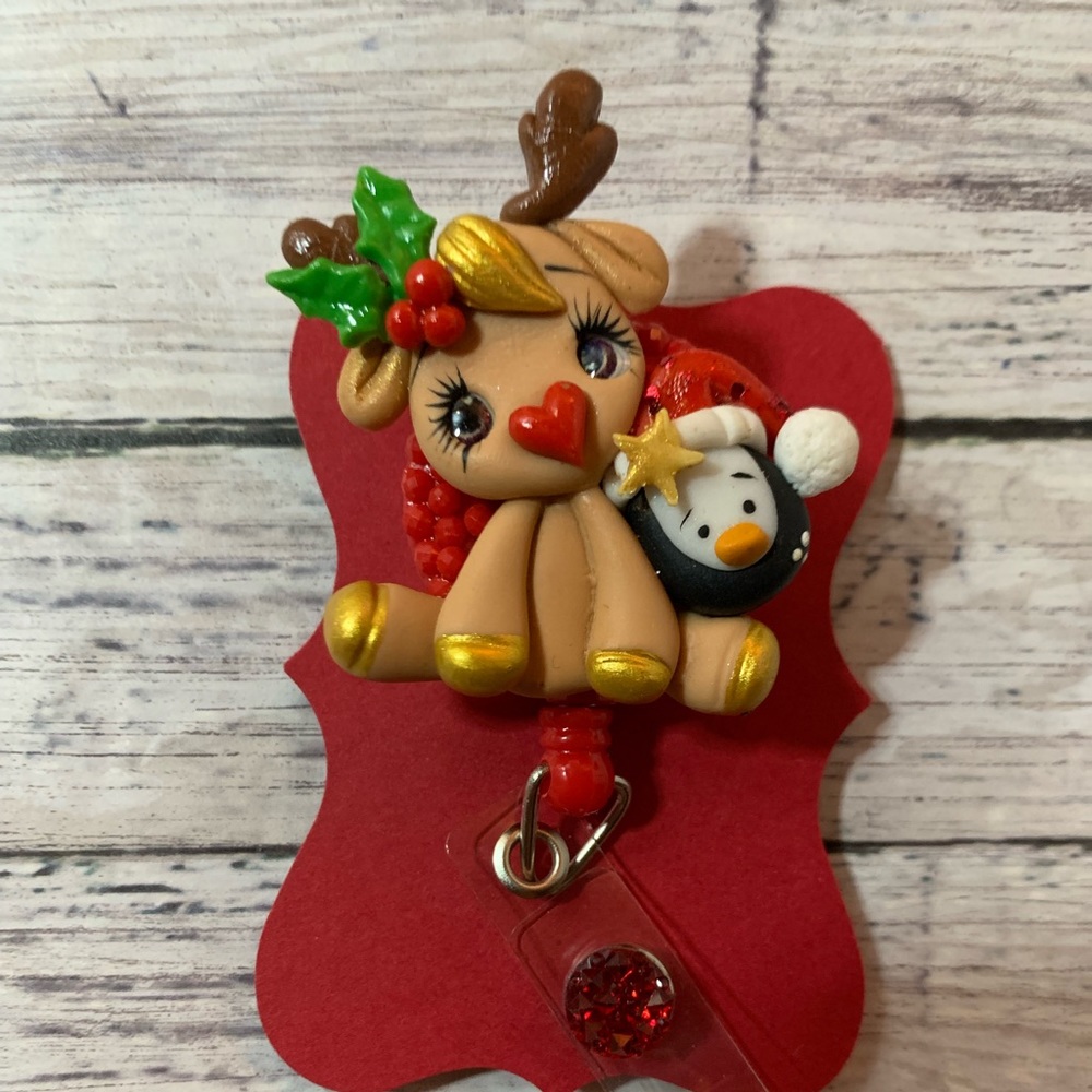 Hand crafted  Christmas badge reels